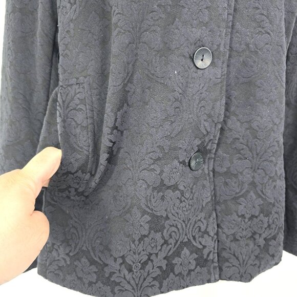 J. Jill Black 6 Petite Button Front JAquard Damask Blazer Jacket - Picture 6 of 9